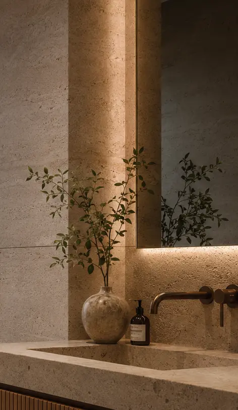 Banyo mobilyası ve armatür detayı